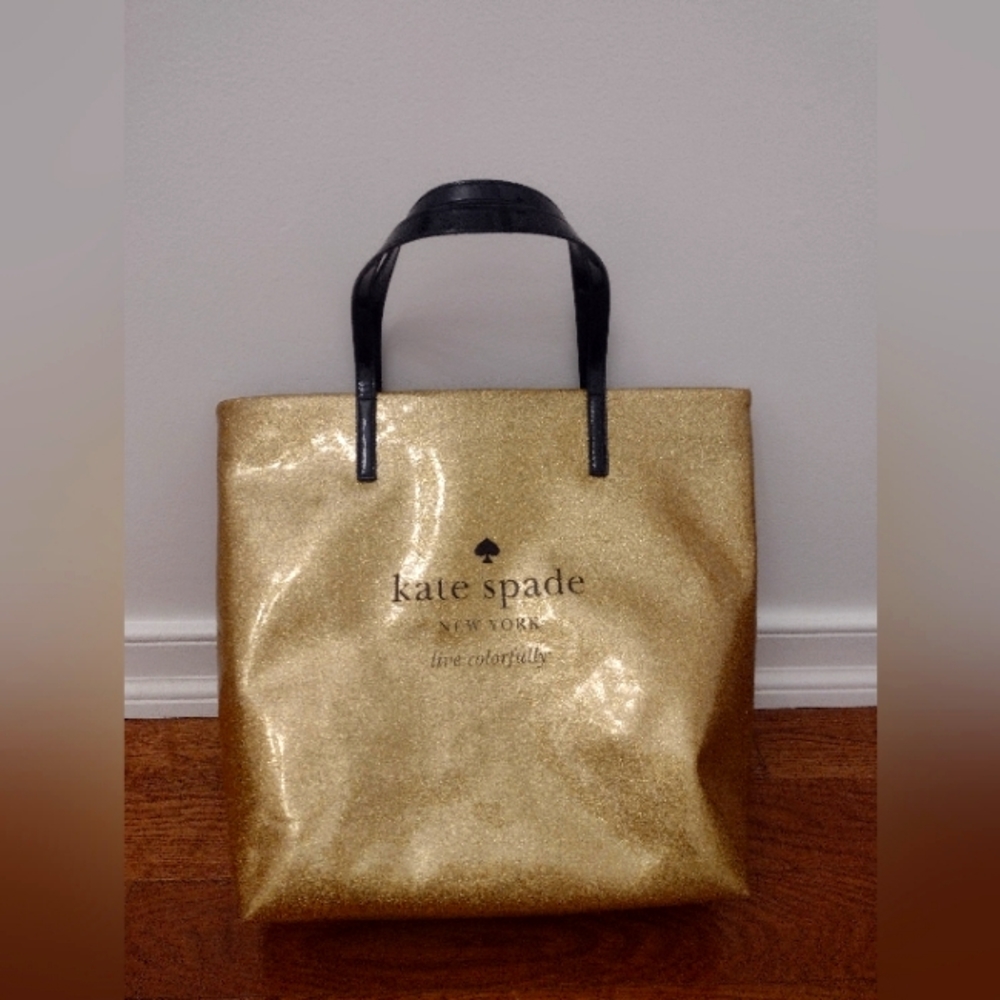 Kate spade Gold Glitter tote bag large